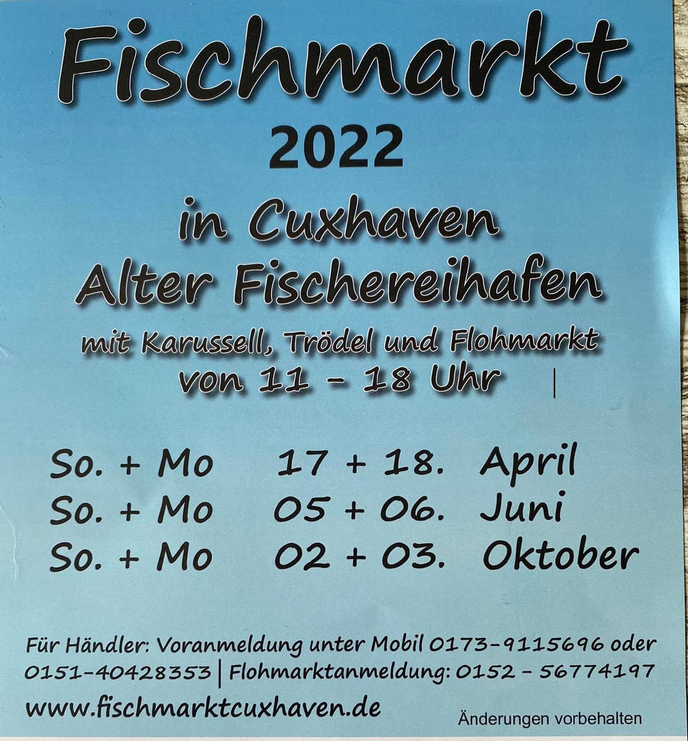 Fischmarkt in Cuxhaven im Jahr 2022
