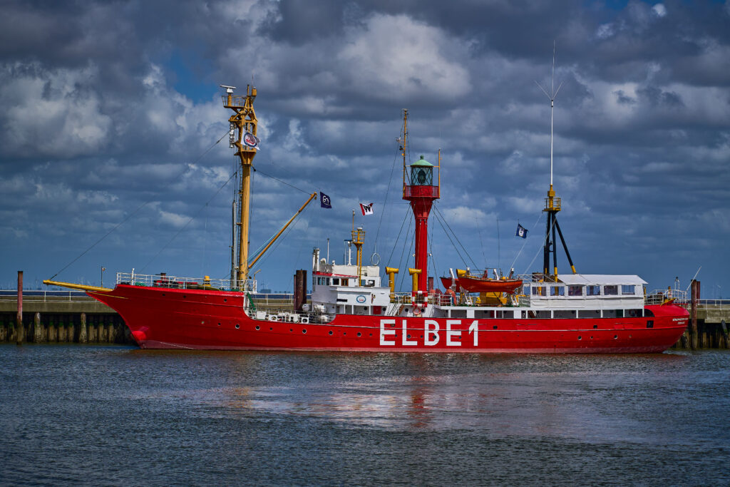 Feuerschiff Elbe 1 im Zentrum von Cuxhaven