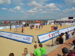Beachhandball in der Sparkassen BeachArena in Duhnen