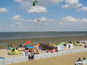 Kitesurf Gebiet und Strand in Nähe der Kugelbake Cuxhaven